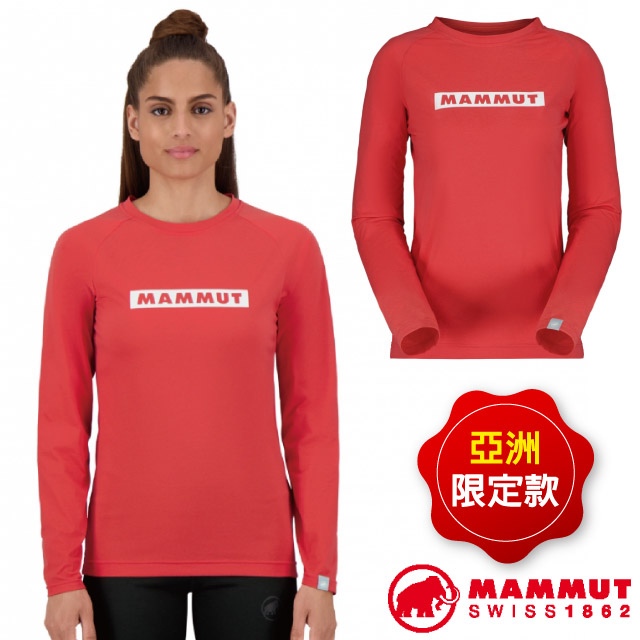 長毛象 亞洲限定款 女款 QD LOGO PRINT 長袖圓領T恤/1016-01040-3659 日落紅 PRT2✿30E010